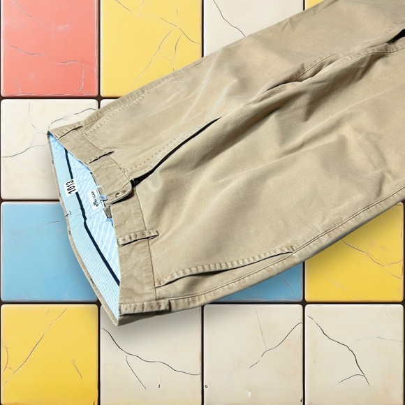Peter Millar Golf Performance‎ Pants Y2K Men 36 X 27 Beige Khaki Cotton Trousers - Picture 9 of 13